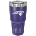 Laser etched purple 30 oz vacuum insulated tumbler with 'North Carolina Home' design