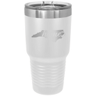 Laser etched white 30 oz vacuum insulated tumbler with 'North Carolina Home' design