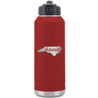 Laser etched maroon 32 oz vacuum insulated water bottle with 'North Carolina Home' design