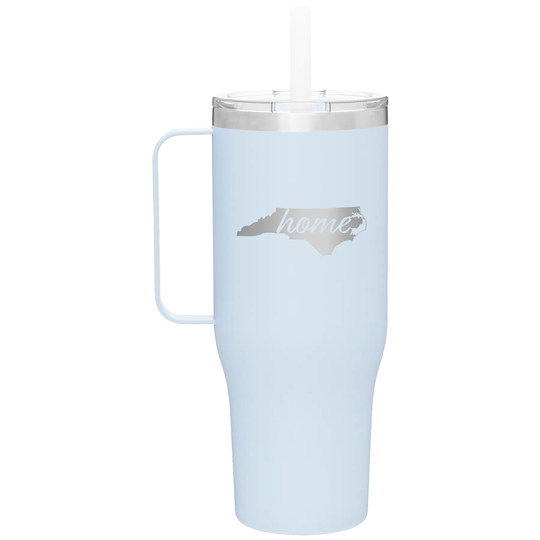 Laser etched landfall 40 oz vacuum insulated tumbler mug with 'North Carolina Home' design