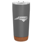Laser etched storm gray 20 oz vacuum insulated tumbler with 'North Carolina Home' design