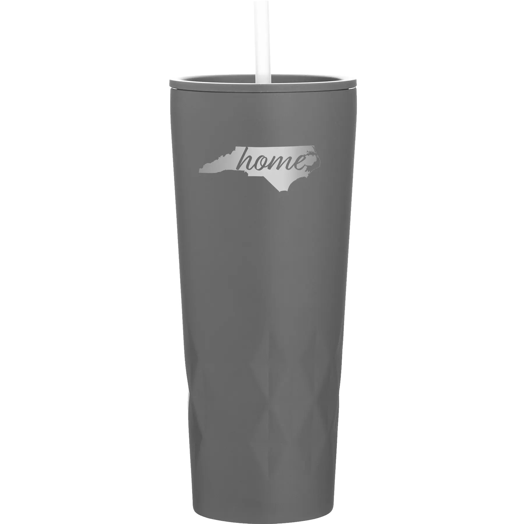 Laser etched slate 20 oz vacuum insulated tumbler with 'North Carolina Home' design