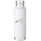 Laser etched white 24 oz vacuum insulated water bottle with 'New York Home' design