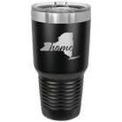 Laser etched black 30 oz vacuum insulated tumbler with 'New York Home' design