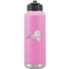 Laser etched light purple 32 oz vacuum insulated water bottle with 'New York Home' design