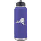 Laser etched purple 32 oz vacuum insulated water bottle with 'New York Home' design