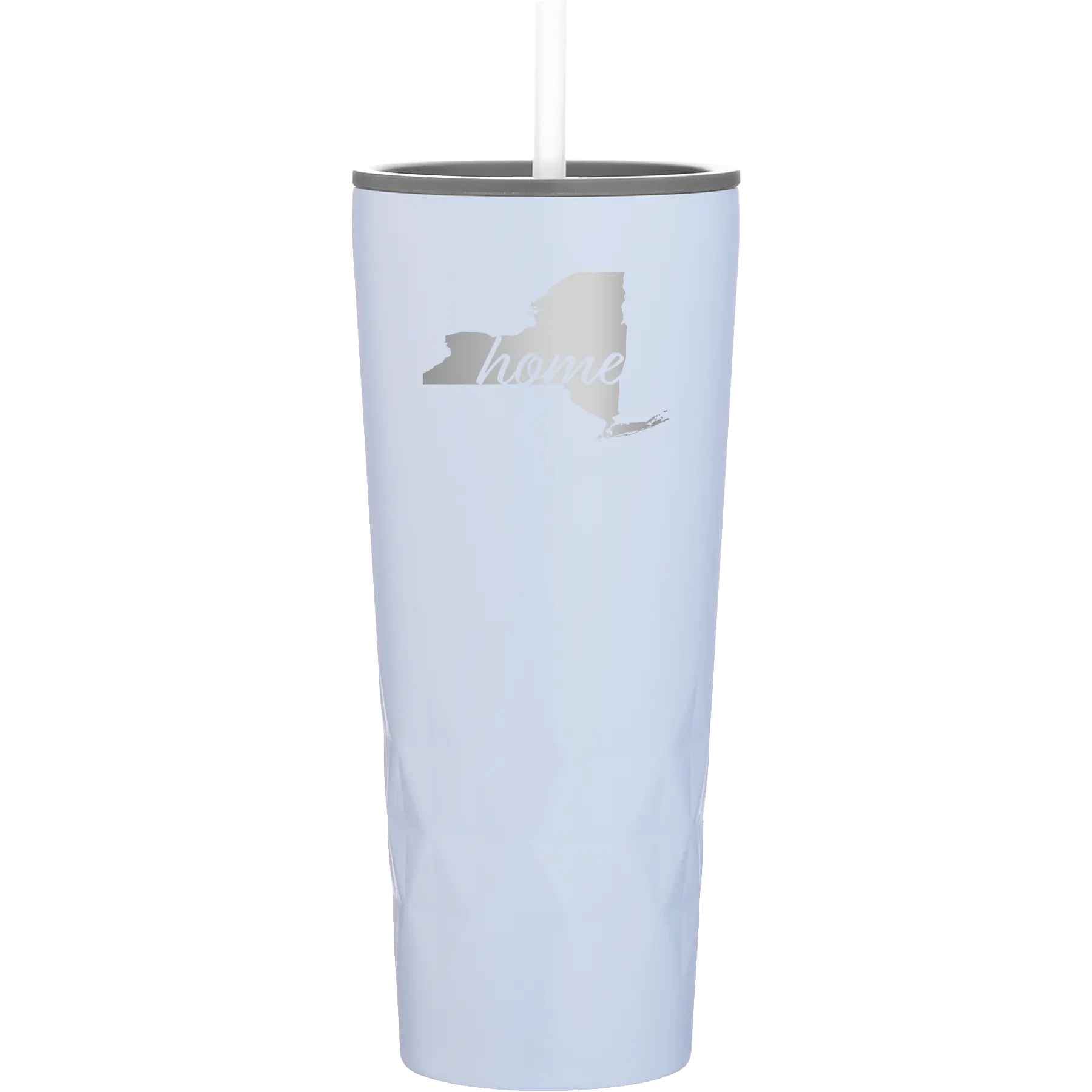 Laser etched landfall 20 oz vacuum insulated tumbler with 'New York Home' design