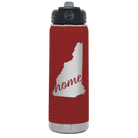 Laser etched maroon 20 oz vacuum insulated water bottle with 'New Hampshire Home' design