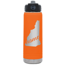 Laser etched orange 20 oz vacuum insulated water bottle with 'New Hampshire Home' design