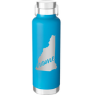 Laser etched aqua 24 oz vacuum insulated water bottle with 'New Hampshire Home' design