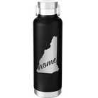 Laser etched black 24 oz vacuum insulated water bottle with 'New Hampshire Home' design