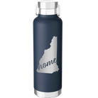 Laser etched navy 24 oz vacuum insulated water bottle with 'New Hampshire Home' design