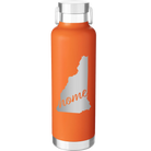 Laser etched orange 24 oz vacuum insulated water bottle with 'New Hampshire Home' design