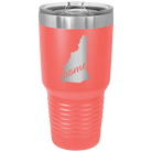 Laser etched coral 30 oz vacuum insulated tumbler with 'New Hampshire Home' design