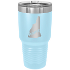 Laser etched light blue 30 oz vacuum insulated tumbler with 'New Hampshire Home' design
