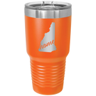 Laser etched orange 30 oz vacuum insulated tumbler with 'New Hampshire Home' design