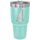 Laser etched teal 30 oz vacuum insulated tumbler with 'New Hampshire Home' design