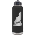 Laser etched black 32 oz vacuum insulated water bottle with 'New Hampshire Home' design