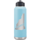 Laser etched light blue 32 oz vacuum insulated water bottle with 'New Hampshire Home' design