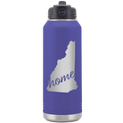 Laser etched purple 32 oz vacuum insulated water bottle with 'New Hampshire Home' design