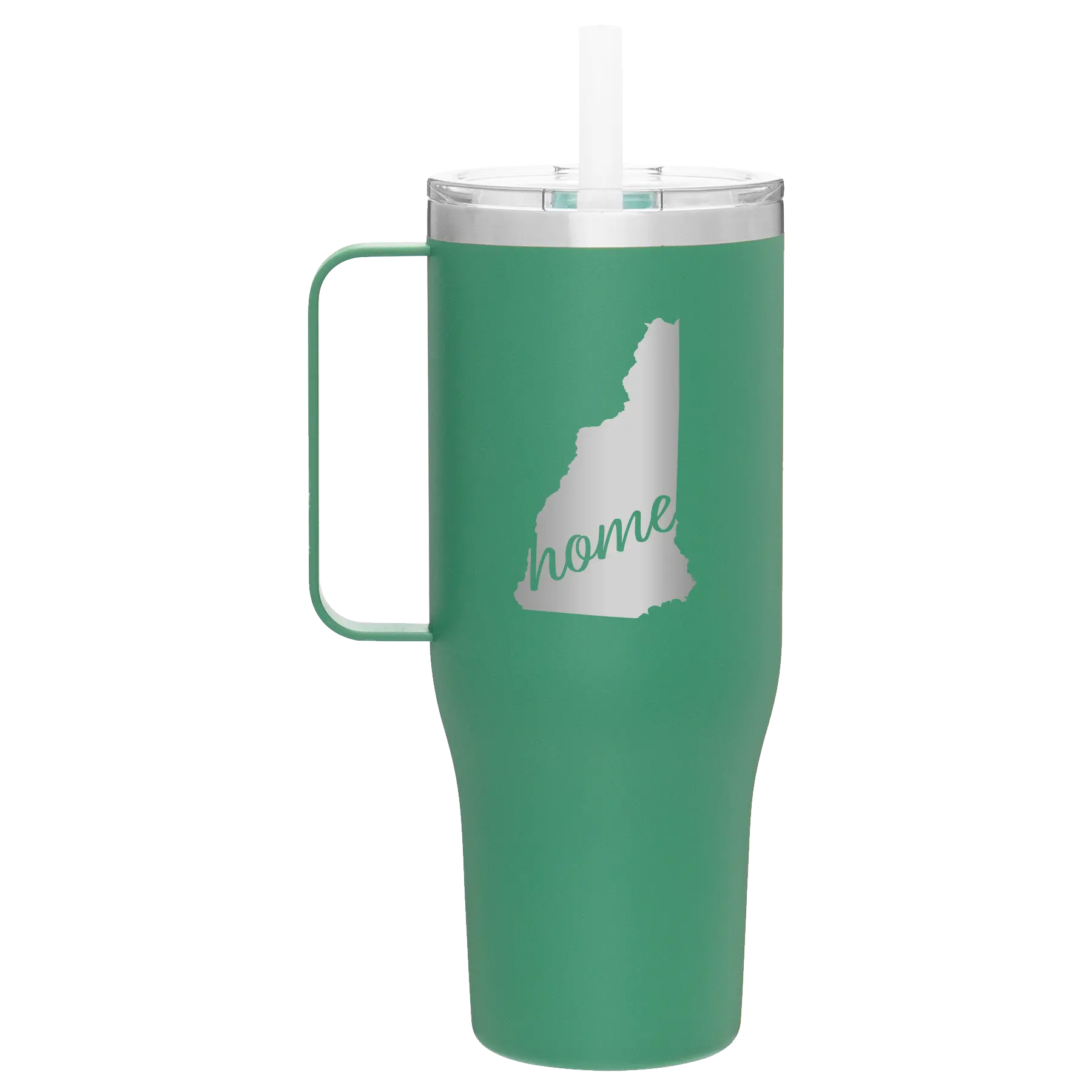 Laser etched forage 40 oz vacuum insulated tumbler mug with 'New Hampshire Home' design
