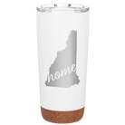Laser etched white 20 oz vacuum insulated tumbler with 'New Hampshire Home' design