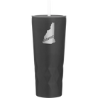 Laser etched black 20 oz vacuum insulated tumbler with 'New Hampshire Home' design