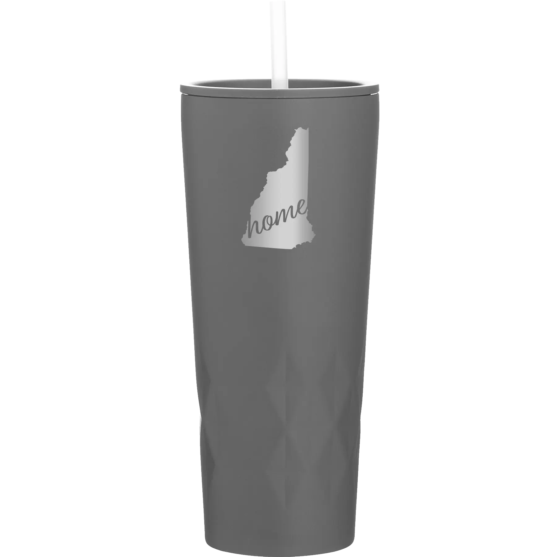 Laser etched slate 20 oz vacuum insulated tumbler with 'New Hampshire Home' design