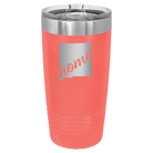 Laser etched coral 20 oz vacuum insulated tumbler with 'New Mexico home' design