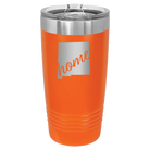 Laser etched orange 20 oz vacuum insulated tumbler with 'New Mexico home' design