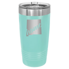 Laser etched teal 20 oz vacuum insulated tumbler with 'New Mexico home' design