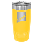 Laser etched yellow 20 oz vacuum insulated tumbler with 'New Mexico home' design
