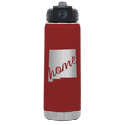Laser etched maroon 20 oz vacuum insulated water bottle with 'New Mexico home' design