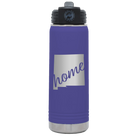 Laser etched purple 20 oz vacuum insulated water bottle with 'New Mexico home' design