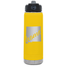 Laser etched yellow 20 oz vacuum insulated water bottle with 'New Mexico home' design