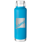 Laser etched aqua 24 oz vacuum insulated water bottle with 'New Mexico home' design