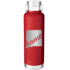 Laser etched red 24 oz vacuum insulated water bottle with 'New Mexico home' design