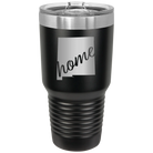 Laser etched black 30 oz vacuum insulated tumbler with 'New Mexico home' design