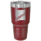 Laser etched maroon 30 oz vacuum insulated tumbler with 'New Mexico home' design