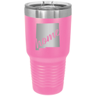 Laser etched pink 30 oz vacuum insulated tumbler with 'New Mexico home' design