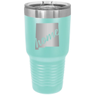Laser etched teal 30 oz vacuum insulated tumbler with 'New Mexico home' design