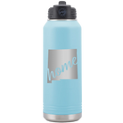 Laser etched light blue 32 oz vacuum insulated water bottle with 'New Mexico home' design