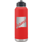 Laser etched red 32 oz vacuum insulated water bottle with 'New Mexico home' design