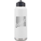 Laser etched white 32 oz vacuum insulated water bottle with 'New Mexico home' design