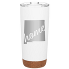 Laser etched white 20 oz vacuum insulated tumbler with 'New Mexico home' design