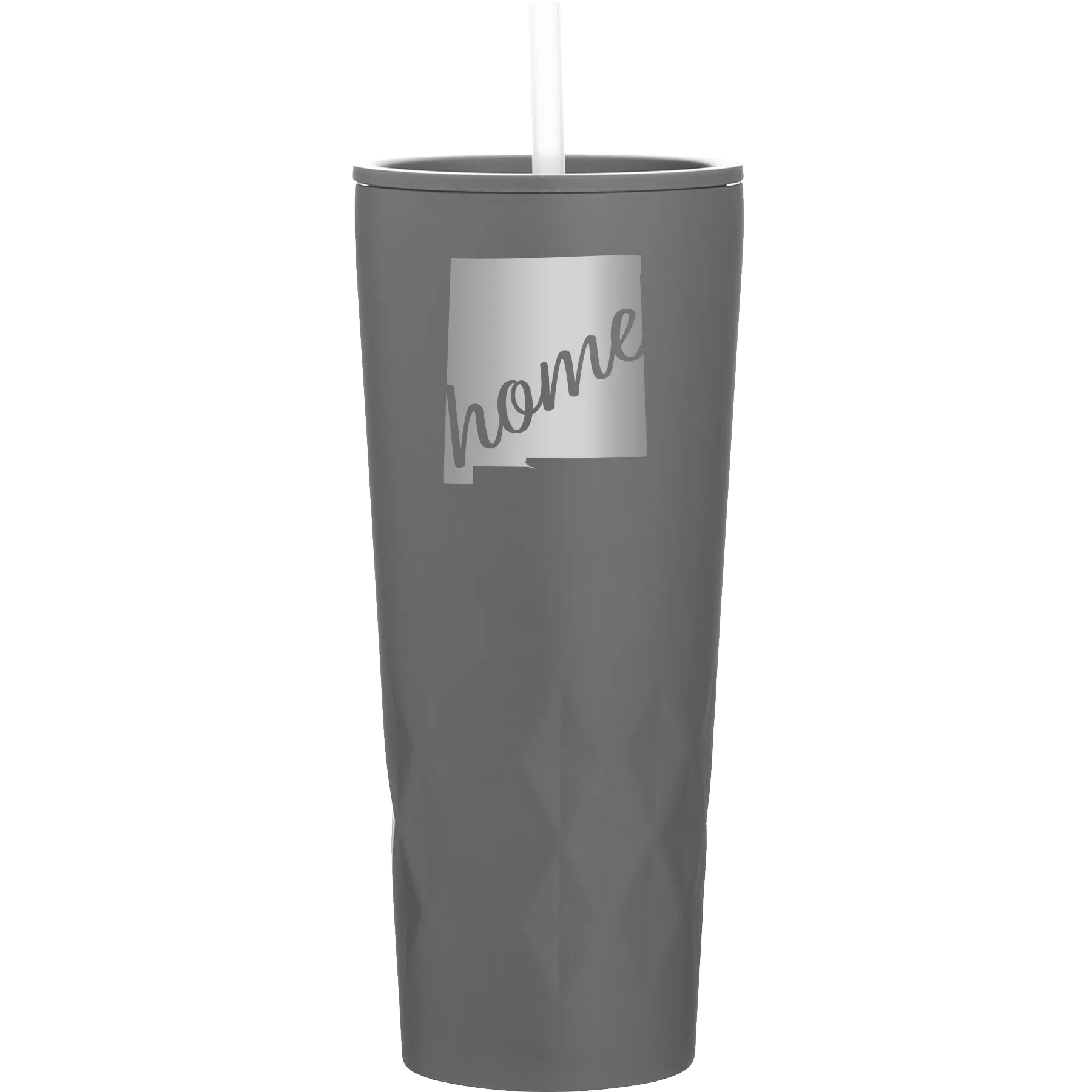 Laser etched slate 20 oz vacuum insulated tumbler with 'New Mexico home' design