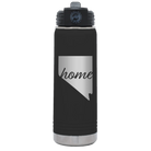 Laser etched black 20 oz vacuum insulated water bottle with 'Nevada Home' design