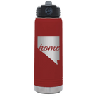 Laser etched maroon 20 oz vacuum insulated water bottle with 'Nevada Home' design