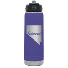 Laser etched purple 20 oz vacuum insulated water bottle with 'Nevada Home' design