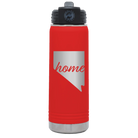 Laser etched red 20 oz vacuum insulated water bottle with 'Nevada Home' design